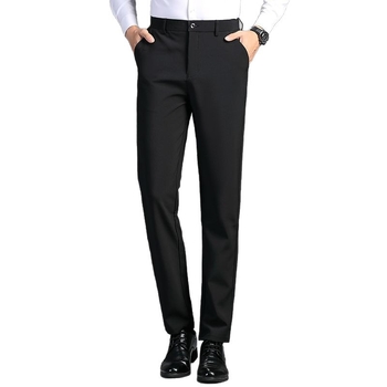 Pánske nohavice na oblek, business casual, rovný strih, polyester, jeseň