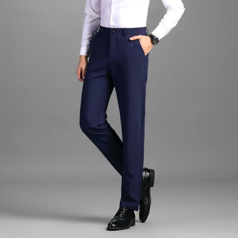 Pánske nohavice na oblek, business casual, rovný strih, polyester, jeseň