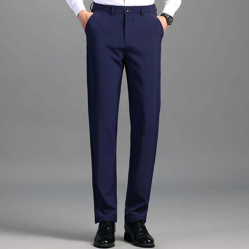 Pánske nohavice na oblek, business casual, rovný strih, polyester, jeseň