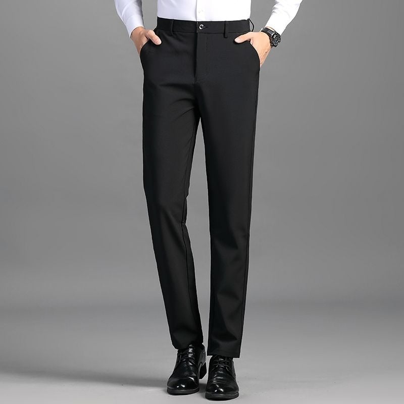 Pánske nohavice na oblek, business casual, rovný strih, polyester, jeseň