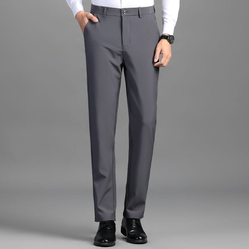 Pánske nohavice na oblek, business casual, rovný strih, polyester, jeseň