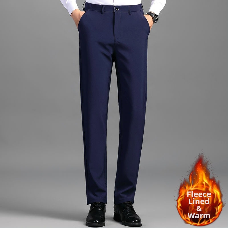 Pánske nohavice na oblek, business casual, rovný strih, polyester, jeseň