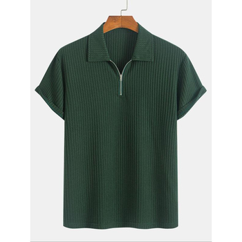 Unisex polo majica s rebrastom pleteninom – uski kroj, 3/4 rukavi, smjesa 51–70% vlakana proteina mlijeka, čisti pamuk