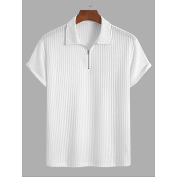 Unisex polo majica s rebrastom pleteninom – uski kroj, 3/4 rukavi, smjesa 51–70% vlakana proteina mlijeka, čisti pamuk