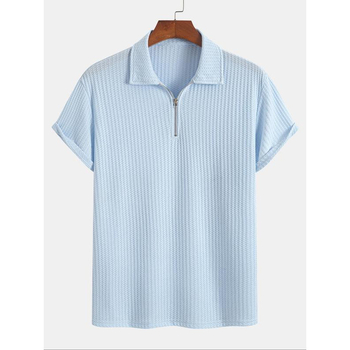 Unisex polo majica s rebrastom pleteninom – uski kroj, 3/4 rukavi, smjesa 51–70% vlakana proteina mlijeka, čisti pamuk