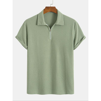 Unisex polo majica s rebrastom pleteninom – uski kroj, 3/4 rukavi, smjesa 51–70% vlakana proteina mlijeka, čisti pamuk