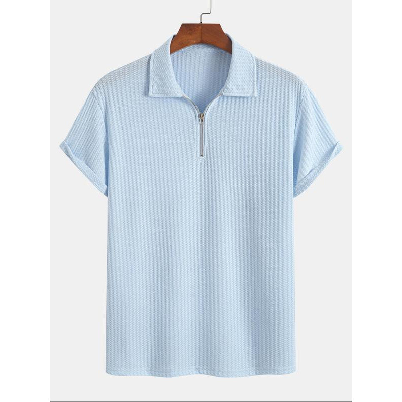 Unisex polo majica s rebrastom pleteninom – uski kroj, 3/4 rukavi, smjesa 51–70% vlakana proteina mlijeka, čisti pamuk