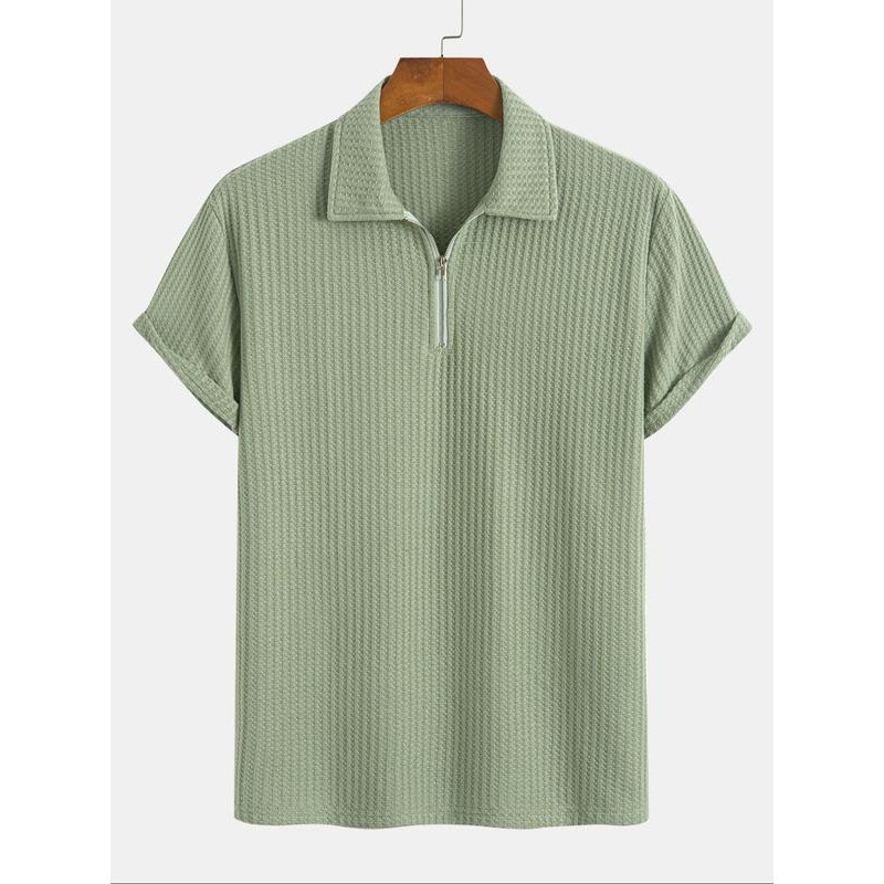 Unisex polo majica s rebrastom pleteninom – uski kroj, 3/4 rukavi, smjesa 51–70% vlakana proteina mlijeka, čisti pamuk