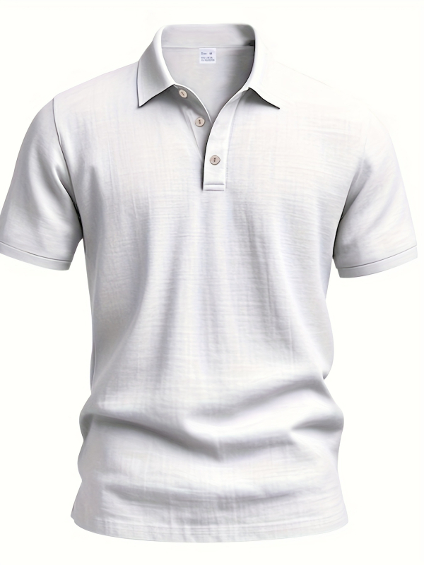 Slim-fit polo majica kratkih rukava, laneno-mješavina, prozračna, ljeto