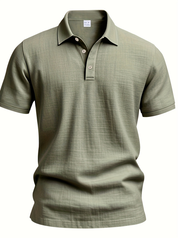 Slim-fit polo majica kratkih rukava, laneno-mješavina, prozračna, ljeto