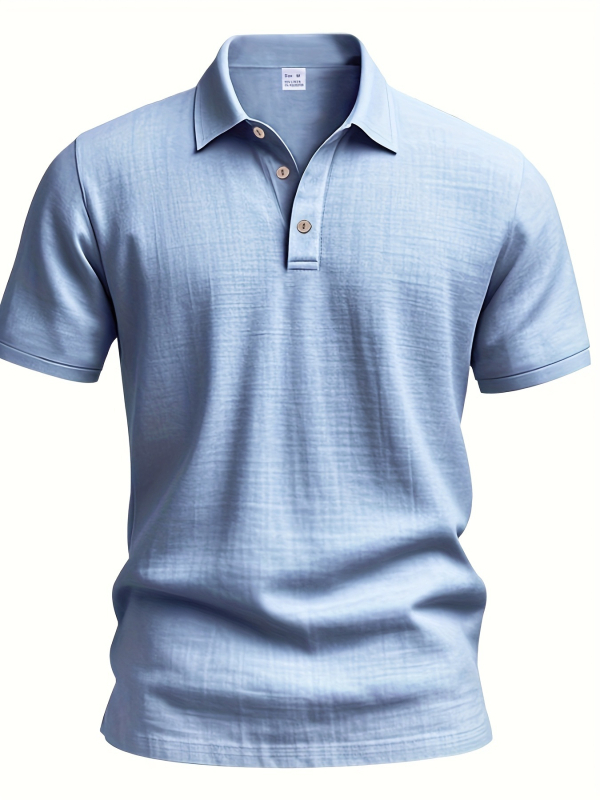 Slim-fit polo majica kratkih rukava, laneno-mješavina, prozračna, ljeto