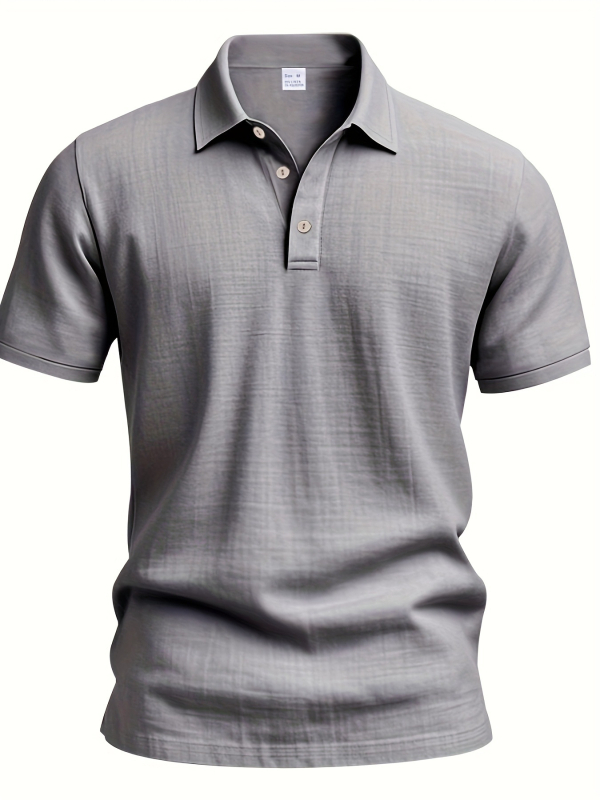 Slim-fit polo majica kratkih rukava, laneno-mješavina, prozračna, ljeto