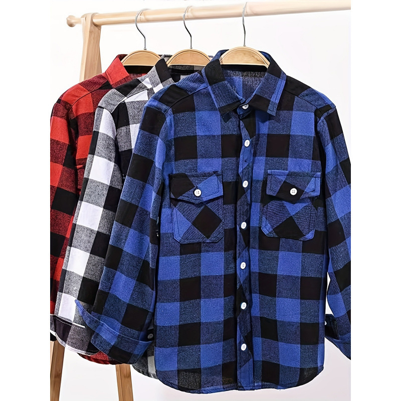 Košula s color-blocking uzorkom, široki ovratnik, 3/4 rukava, slim fit, fleece podstava, laneno vlakno 51–70%