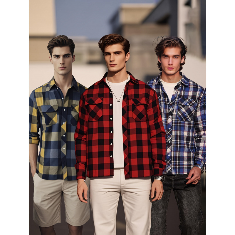 Košula s color-blocking uzorkom, široki ovratnik, 3/4 rukava, slim fit, fleece podstava, laneno vlakno 51–70%