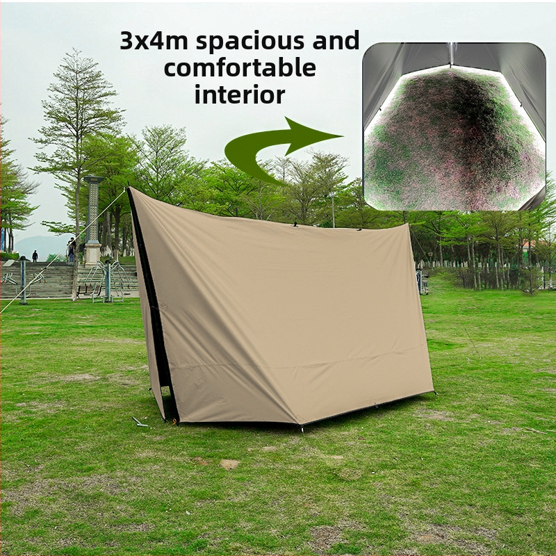 Kempingu varjupaviljon mitme konksu süsteemiga, 210D Oxford kangas, veekindlus 3000–8000 mm, ruudu kujul