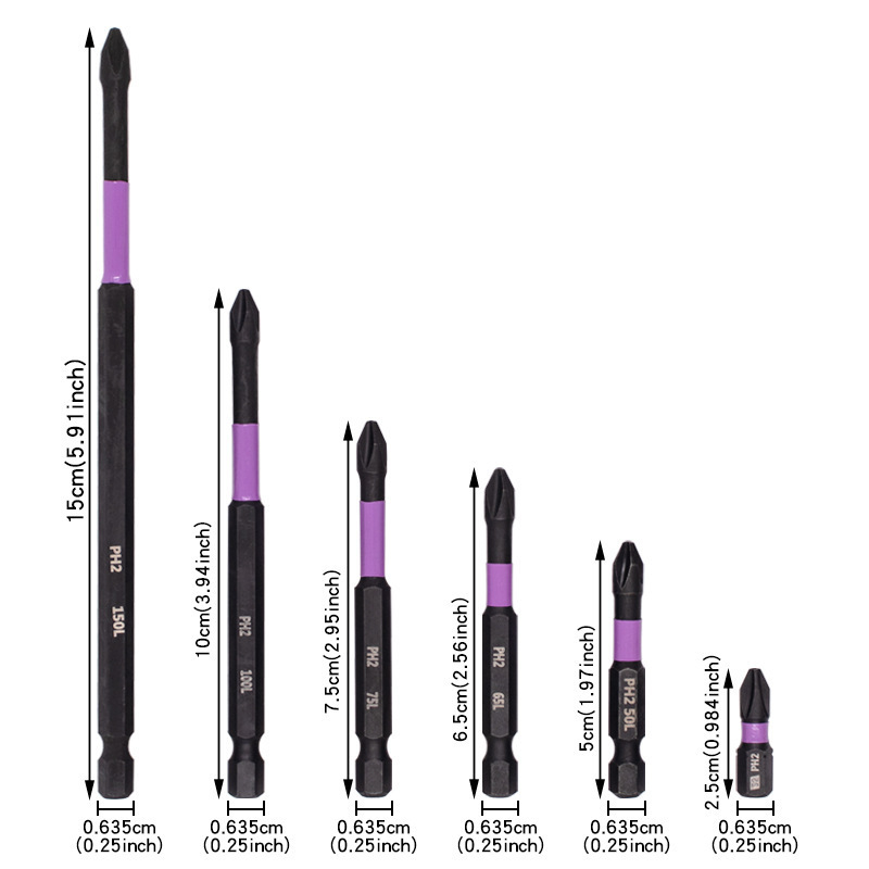 Elektrická skrutkovačka s krížovou hlavou, magnetický prsten z wolframovej ocele, vysoká tvrdosť, protišmykový bit