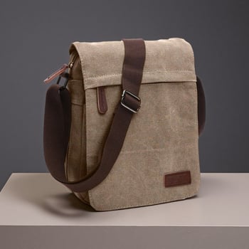 Férfi vászon sling táska üzleti utazásokhoz, légáteresztő, kopásálló, poliészter bélés