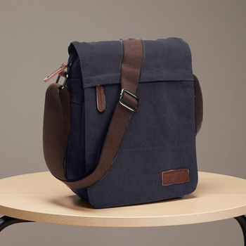 Férfi vászon sling táska üzleti utazásokhoz, légáteresztő, kopásálló, poliészter bélés