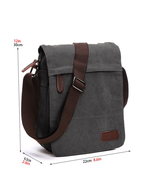 Férfi vászon sling táska üzleti utazásokhoz, légáteresztő, kopásálló, poliészter bélés