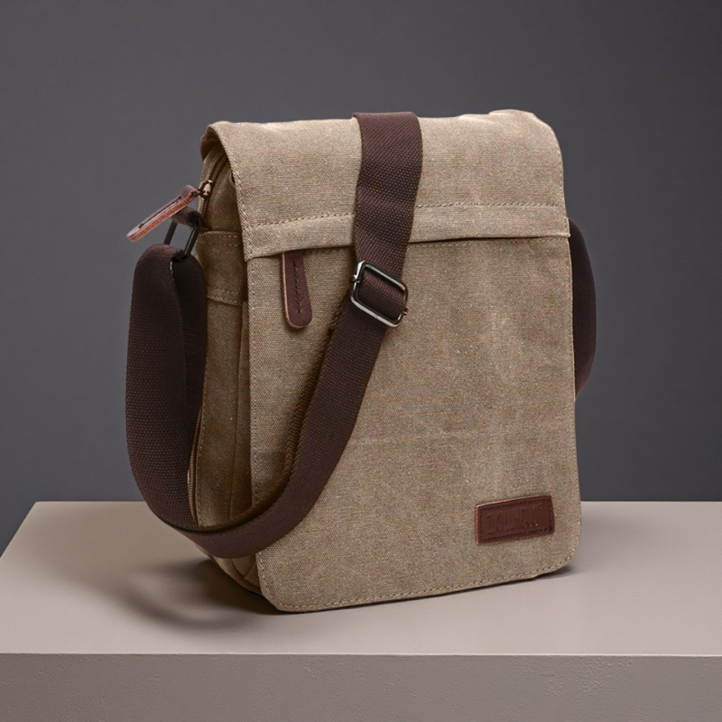 Férfi vászon sling táska üzleti utazásokhoz, légáteresztő, kopásálló, poliészter bélés