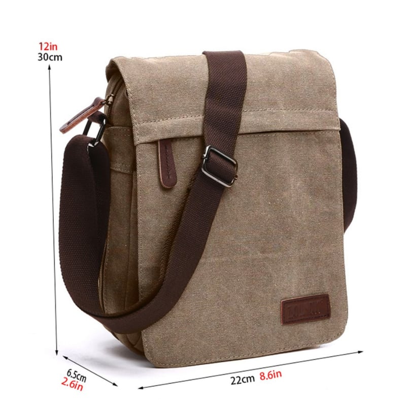 Férfi vászon sling táska üzleti utazásokhoz, légáteresztő, kopásálló, poliészter bélés