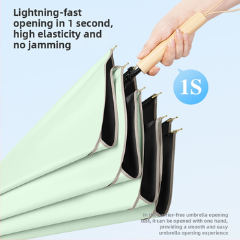 Petálový dážďnik s UV ochranou UPF 50+, 8 žebier, Vinyl 210T látka, konštrukcia z zliatiny, rukoväť z masívneho dreva, možnosť potlače loga