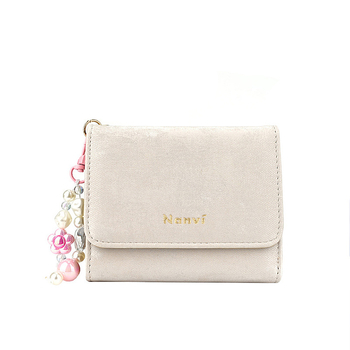 Peňaženka s tromi skladmi s gradientným vzorom, jemný povrch, PU podšívka — elegantná dámska peňaženka, jar 2025