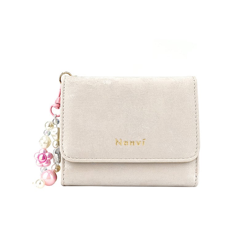 Peňaženka s tromi skladmi s gradientným vzorom, jemný povrch, PU podšívka — elegantná dámska peňaženka, jar 2025