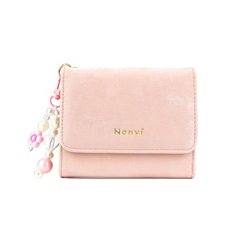 Peňaženka s tromi skladmi s gradientným vzorom, jemný povrch, PU podšívka — elegantná dámska peňaženka, jar 2025