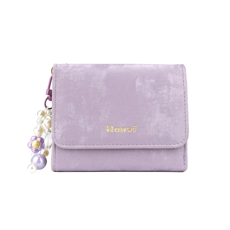 Peňaženka s tromi skladmi s gradientným vzorom, jemný povrch, PU podšívka — elegantná dámska peňaženka, jar 2025