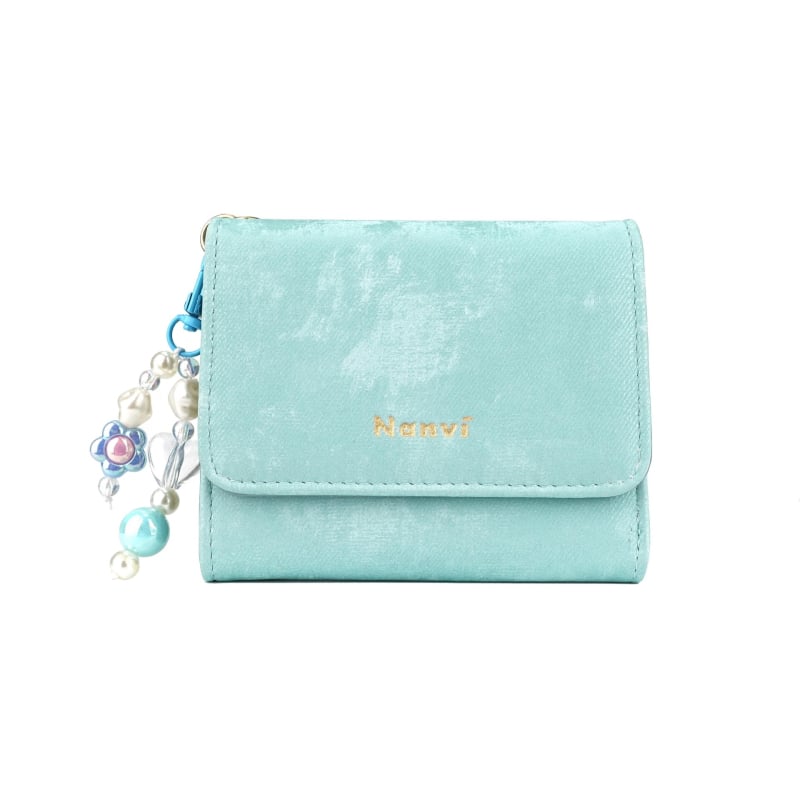 Peňaženka s tromi skladmi s gradientným vzorom, jemný povrch, PU podšívka — elegantná dámska peňaženka, jar 2025