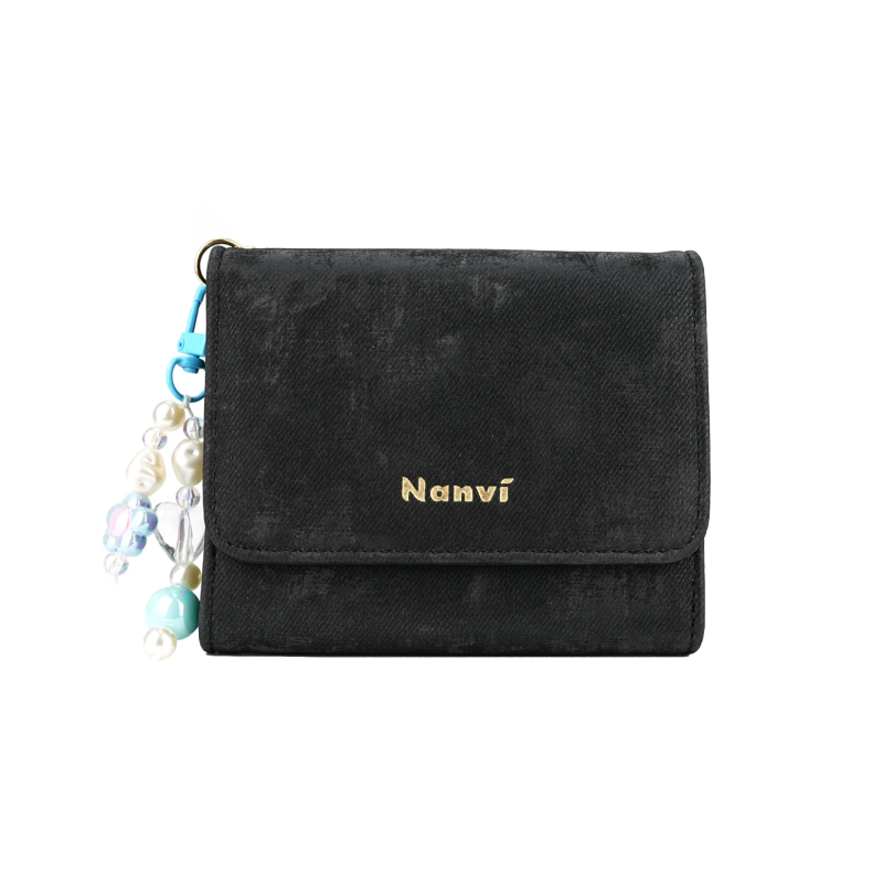 Peňaženka s tromi skladmi s gradientným vzorom, jemný povrch, PU podšívka — elegantná dámska peňaženka, jar 2025