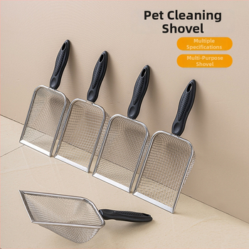 Mačacia lopatka na stelku s jemnými otvormi, nerezová oceľ a PP