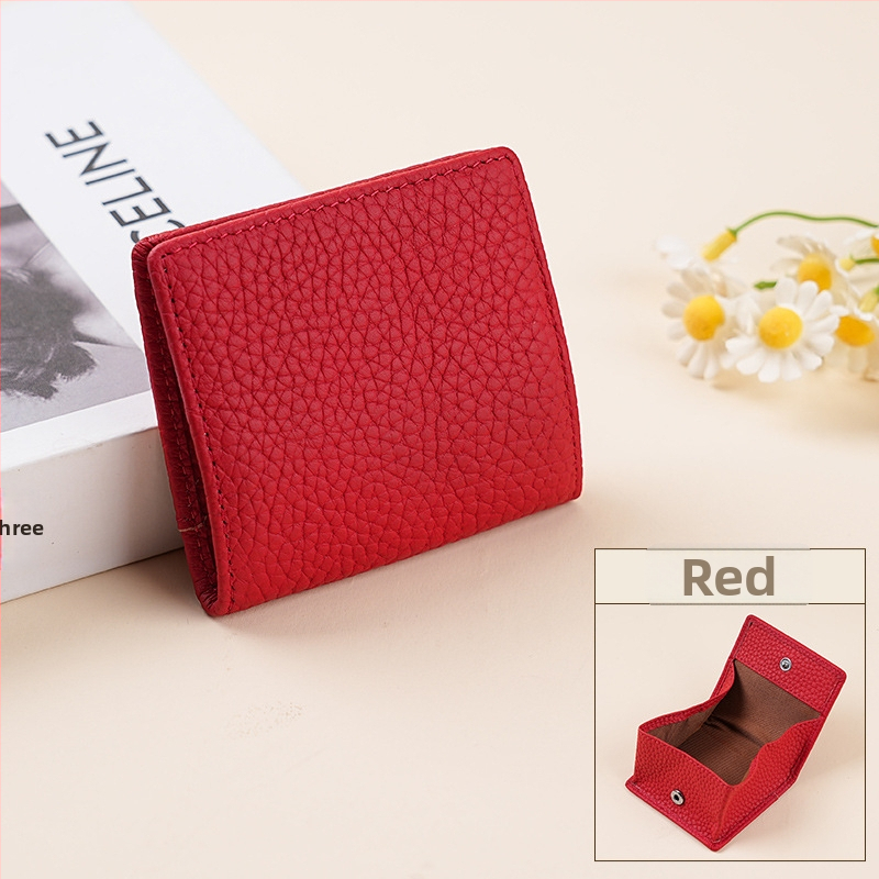 Mini mincová peňaženka z prvej vrstvy hovädzej kože, Liči vzor, unisex, vnútorná výstelka: super vlákno, leto 2025