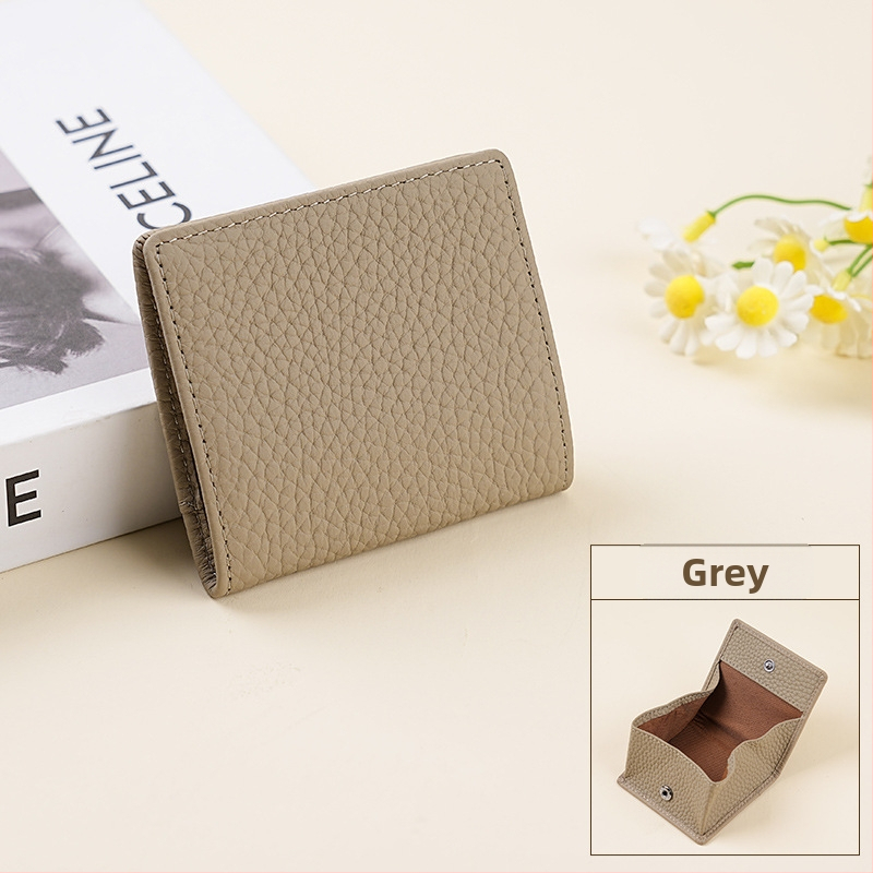 Mini mincová peňaženka z prvej vrstvy hovädzej kože, Liči vzor, unisex, vnútorná výstelka: super vlákno, leto 2025