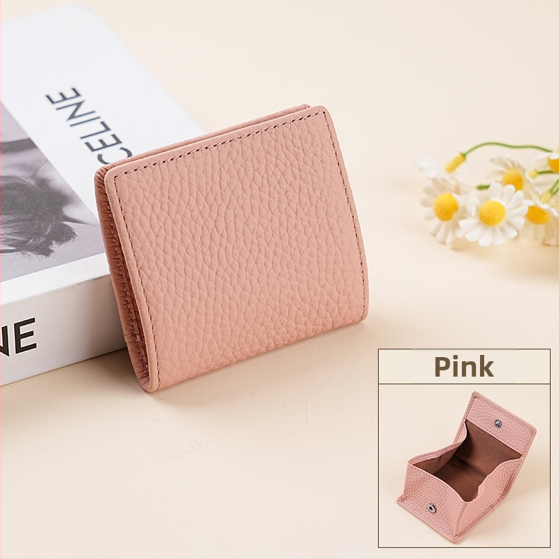 Mini mincová peňaženka z prvej vrstvy hovädzej kože, Liči vzor, unisex, vnútorná výstelka: super vlákno, leto 2025