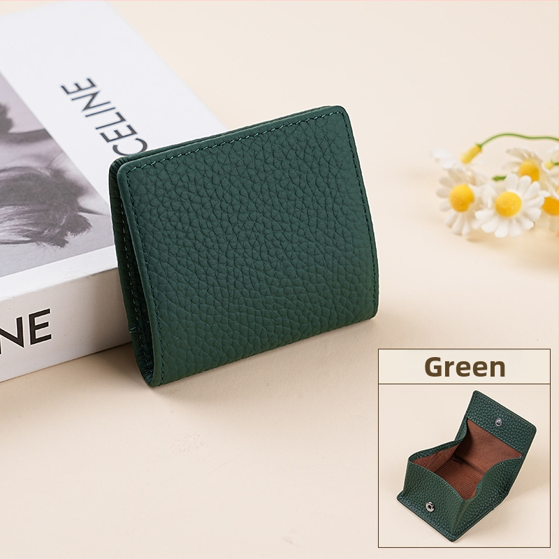 Mini mincová peňaženka z prvej vrstvy hovädzej kože, Liči vzor, unisex, vnútorná výstelka: super vlákno, leto 2025