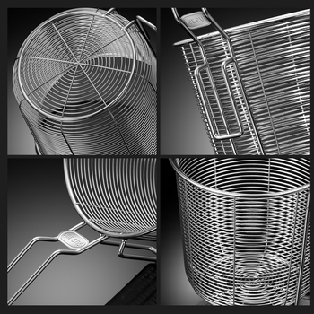 Koš na fritovanie z nehrdzavejúcej ocele 304 s filtrom na rezance, pochúťky a hranolky – rukoväť proti popáleninám, jednoduchý háčik, prispôsobiteľné Zhenggang Hardware