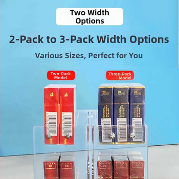 Stenu montovaný stojan na cigarety, viacposchodové skladovanie, z plastu