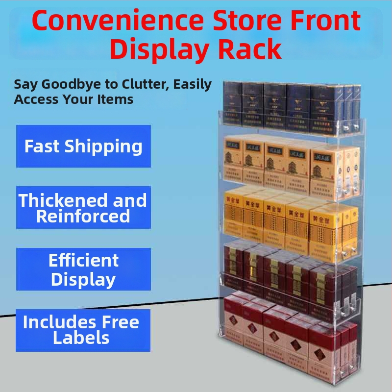 Sienas piestiprināms cigarešu displeja statīvs, daudzslāņu uzglabāšana, no plastmasas