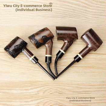 Drevená fajka, ručne vyrobená, staromódny tabakový doplnok, 9 mm filtr