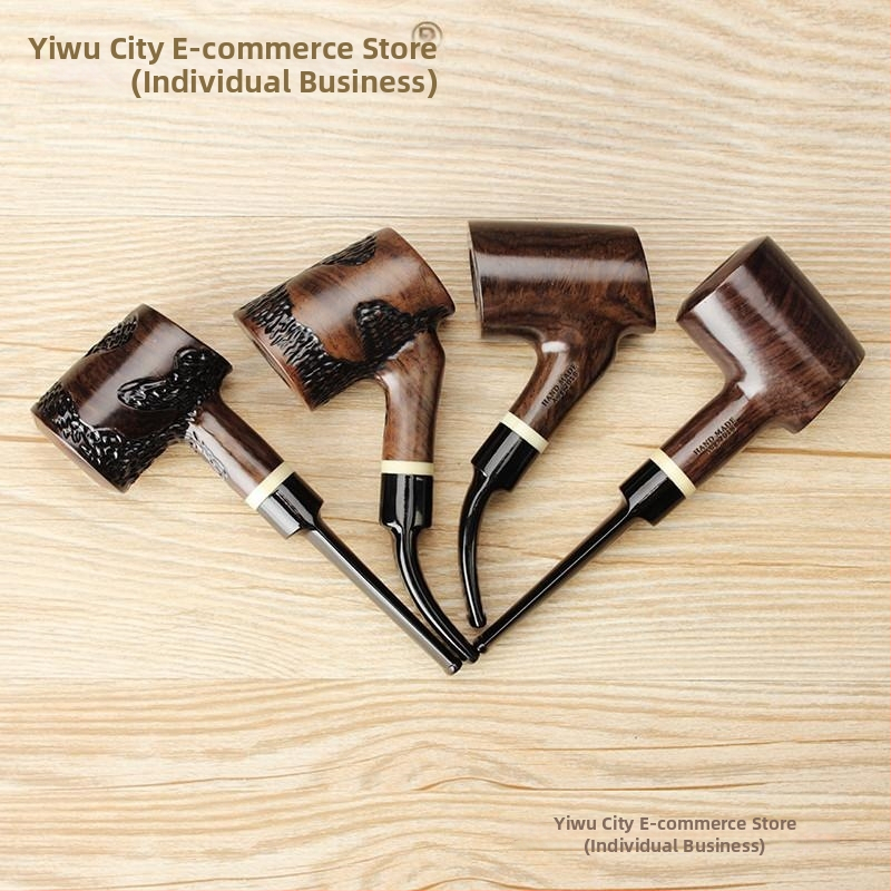 Drevená fajka, ručne vyrobená, staromódny tabakový doplnok, 9 mm filtr