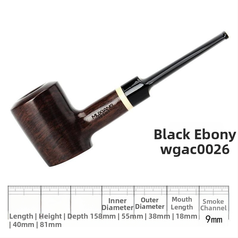 Drevená fajka, ručne vyrobená, staromódny tabakový doplnok, 9 mm filtr