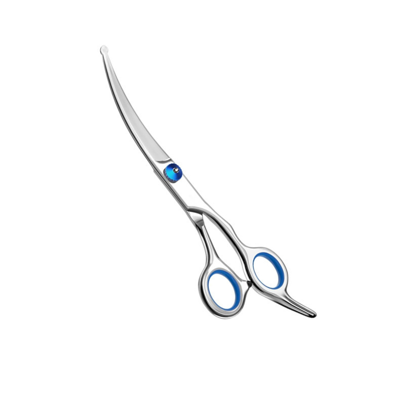 Foarfece de tuns pentru câini - Oțel inoxidabil, foarfece de îngrijire a animalelor de companie cu cap rotund de siguranță și lamă superioară curbată (Profesional)