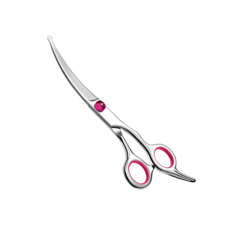 Foarfece de tuns pentru câini - Oțel inoxidabil, foarfece de îngrijire a animalelor de companie cu cap rotund de siguranță și lamă superioară curbată (Profesional)