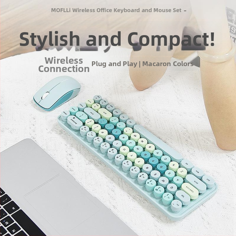 Bezdrôtový set klávesnice a myši – 2.4G, USB rozhrania pre klávesnicu a myš, mini 68 kláves, multimediálne klávesy, ergonomický dizajn