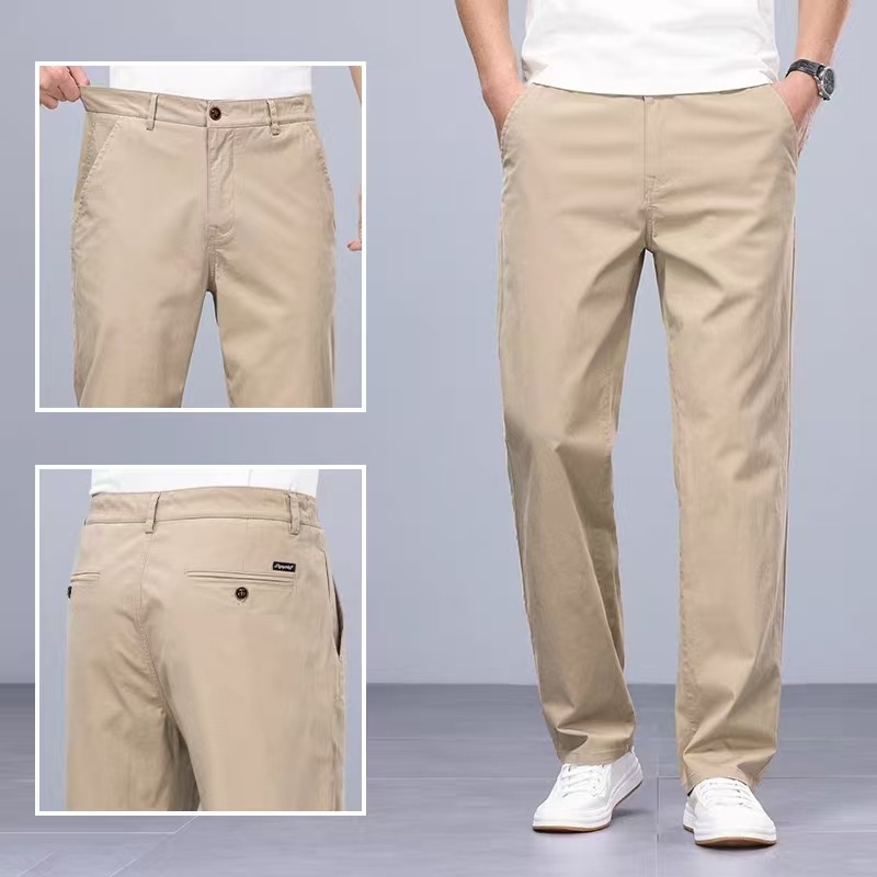 Muške bijele pamučne ljetne hlače, casual stil, ravnog kroja, srednje visine struka, lagane