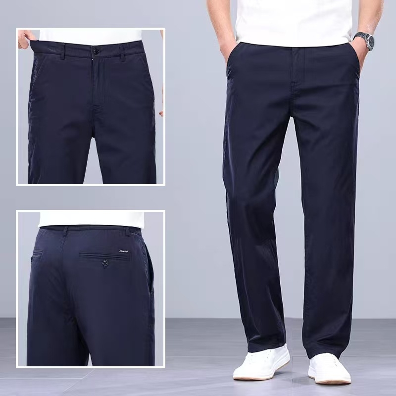 Muške bijele pamučne ljetne hlače, casual stil, ravnog kroja, srednje visine struka, lagane