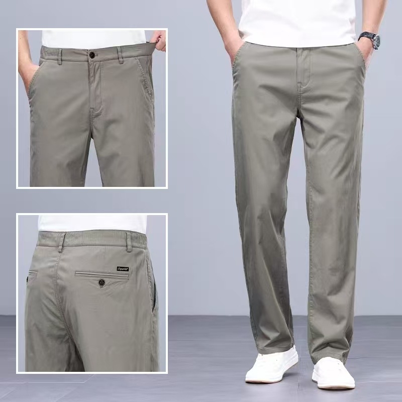 Muške bijele pamučne ljetne hlače, casual stil, ravnog kroja, srednje visine struka, lagane