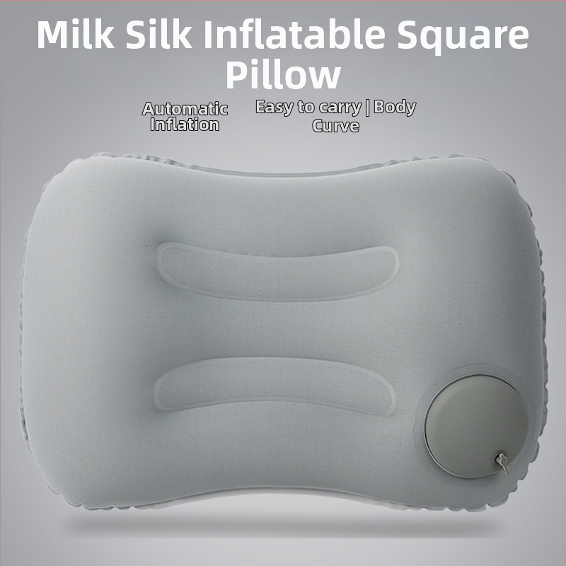 Milk Silk nafukovací štvorcový vankúš — minimalistický štýl, pre dospelých, cestovný nafukovací vankúš (Materiál: Milk silk; Model: Milk silk inflatable square pillow)
